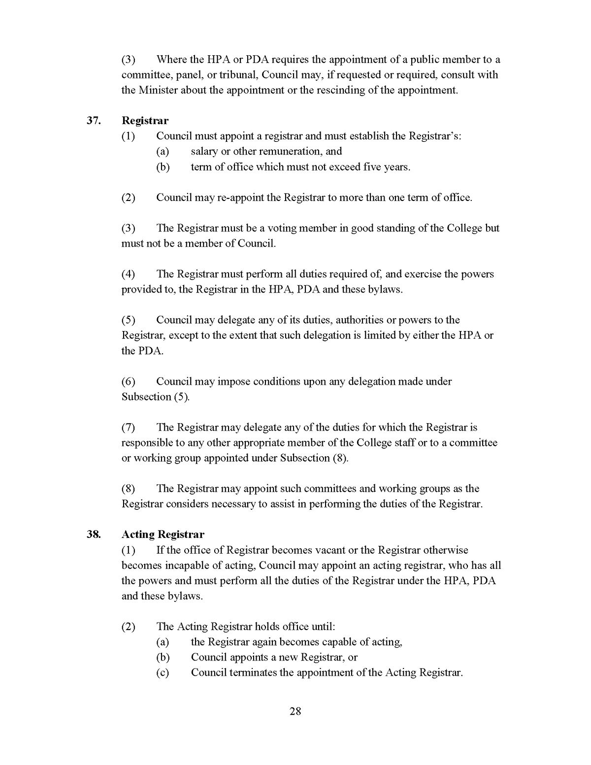 BYLAWS OF Alberta college of Pharmacy