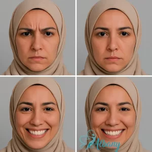 Visible results of Botox cosmetic injections demonstrating smoother forehead lines and refreshed facial appearance, Albany Cosmetic & Laser Centre.