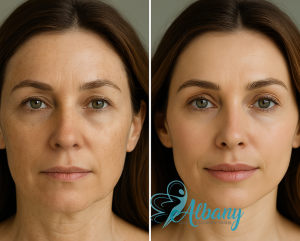 Before and after co2 laser at Albany cosmetic and laser center in Edmonton