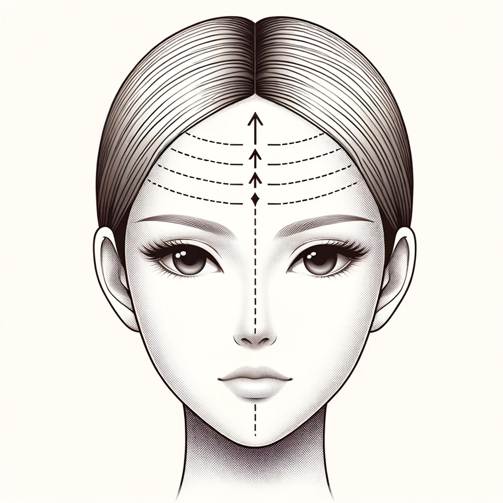 Forehead lines correction icon