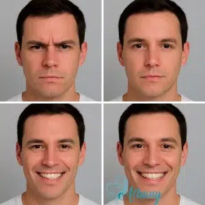 A picture of a male that shows the results of frown lines and crow's feet treatment in Edmonton