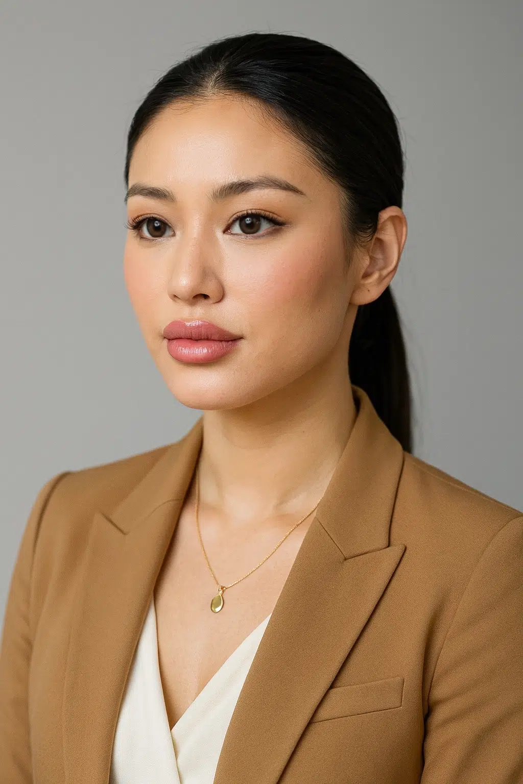 Post-treatment 45° portrait showing natural lift and defined border after 1.2 mL Revanesse Kiss.