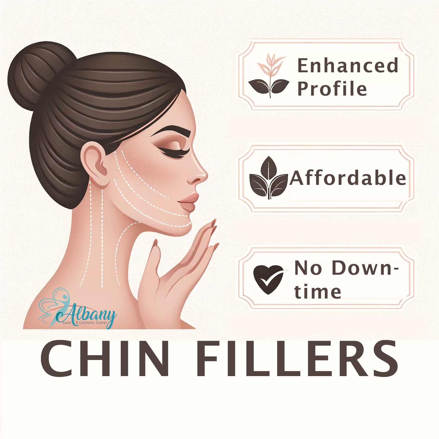 Chin fillers benefits infographic